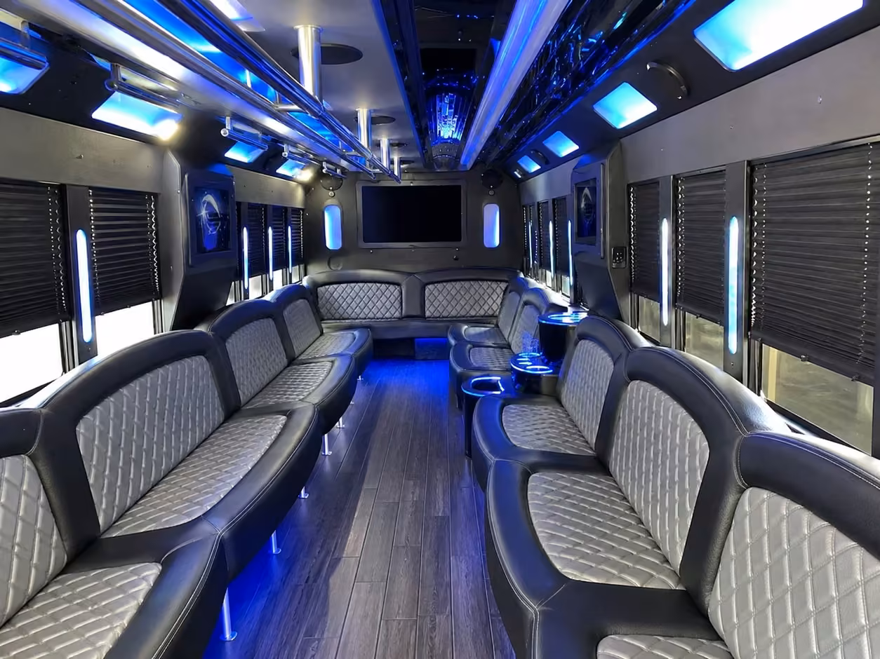 15 passenger party bus interior