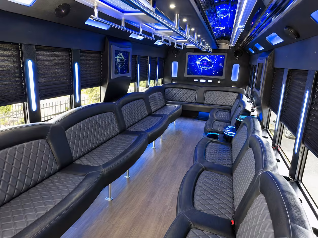 20 passenger party bus interior
