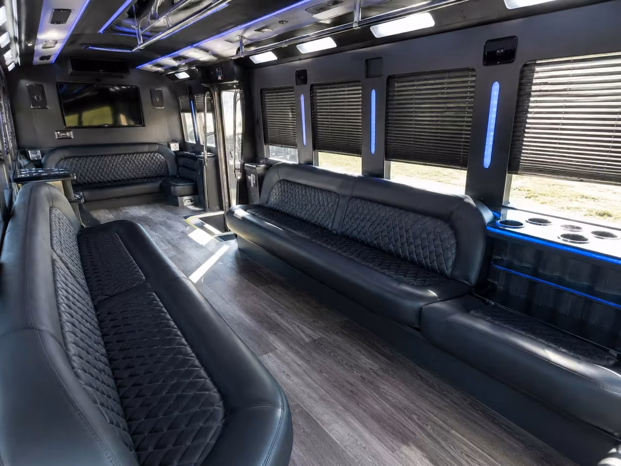 25 passenger party bus interior