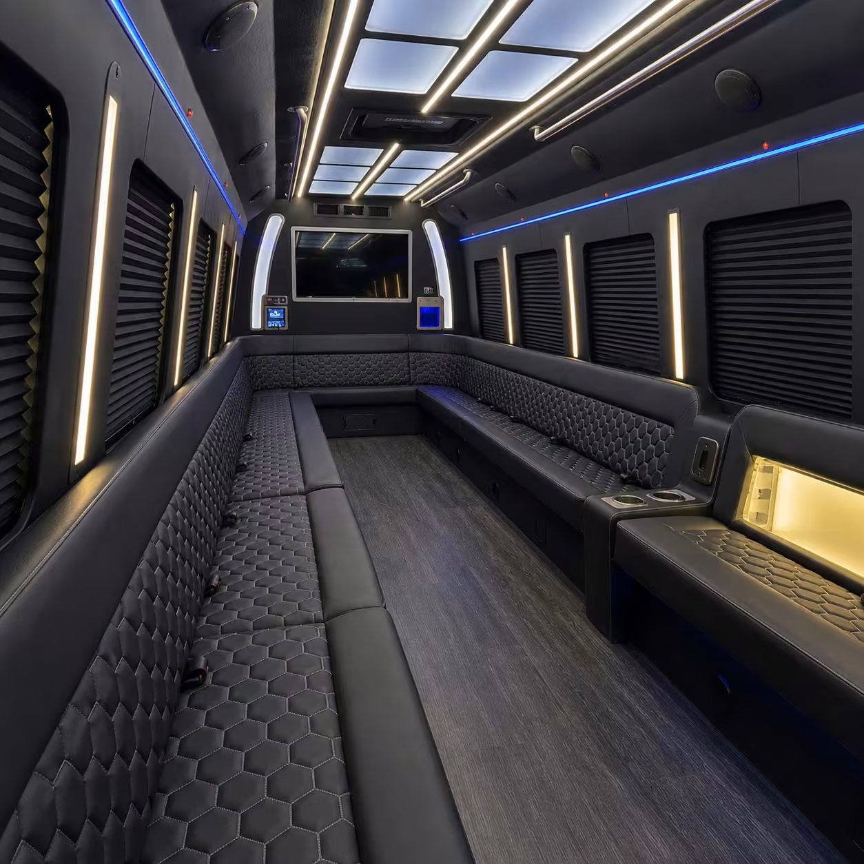 28 passenger party bus interior
