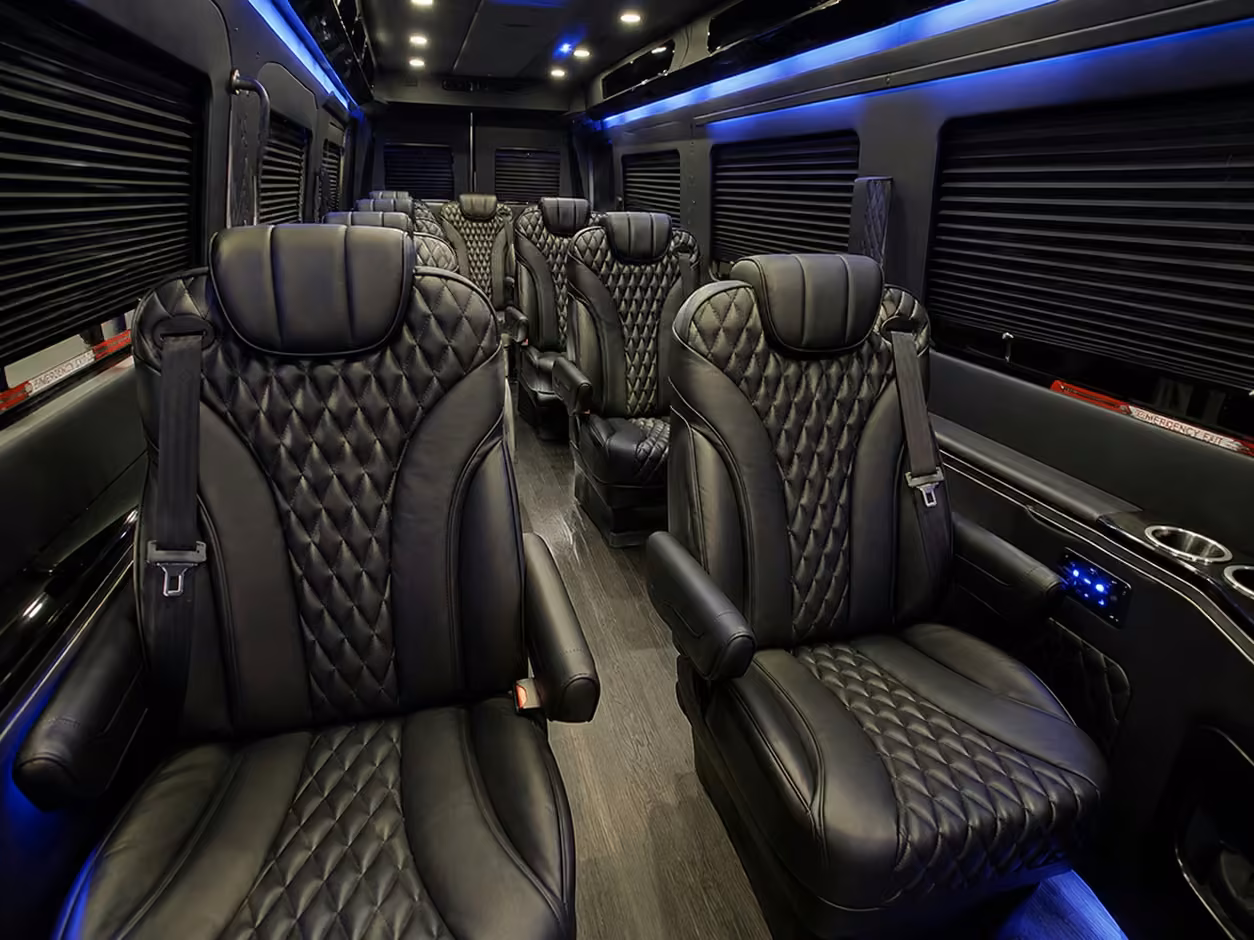 sprinter van rental with driver interior