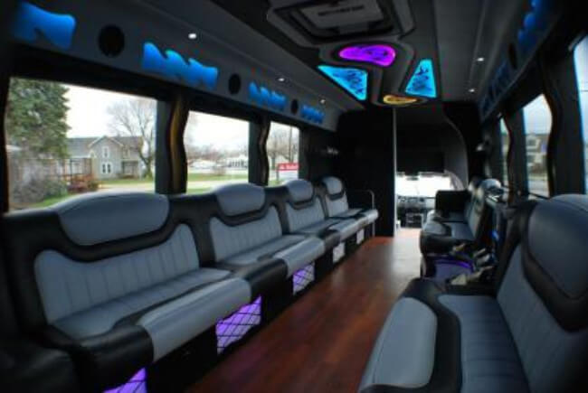 20 passenger party bus Sherwood interior