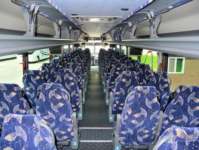 40 passenger bus rental Fayetteville interior
