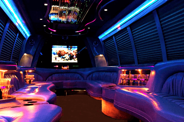 black chrysler 300 limo rental Fort Smith interior
